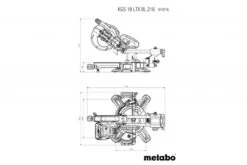 Metabo KGS 18 LTX BL 216 Accu Afkortzaag | 216 Mm | Trekfunctie | 18 Volt 4.0 Ah Li-Power [614216920] -Gereedschap Verkoop Metabo KGS 18 LTX BL 216 614216920 ext 4